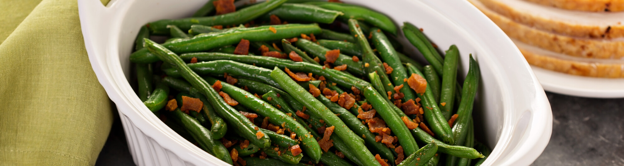 Judías salteadas con bacon