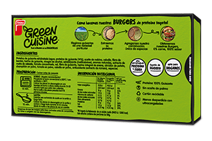 Burgers de proteína de guisantes Green Cuisine