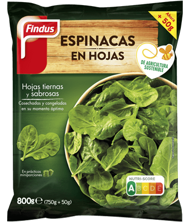 Espinacas en hojas
