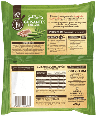 Guisantes finos jamón Findus