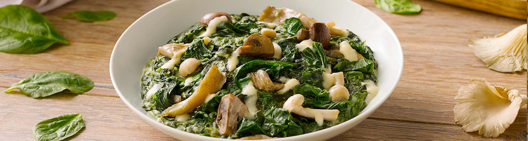 espinacas con setas y queso al horno